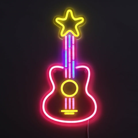Guitar Neon Væglampe